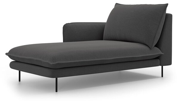 Ciemnoszary szezlong Cosmopolitan Design Vienna, lewostronny