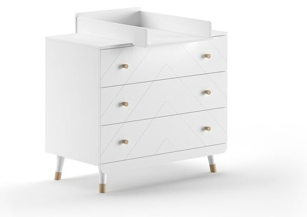 Biała komoda dziecięca z przewijakiem 100x100x74 cm Billy – Vipack