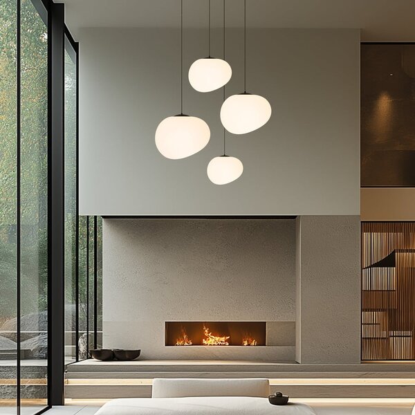 Czarno-biała lampa wisząca Stones – Candellux Lighting
