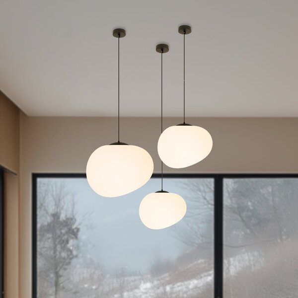 Czarno-biała lampa wisząca Stones – Candellux Lighting