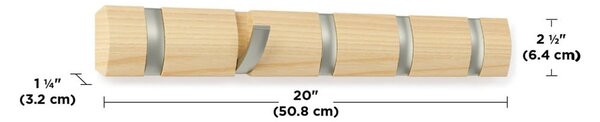 Wieszak ścienny z drewna topolowego Flip – Umbra