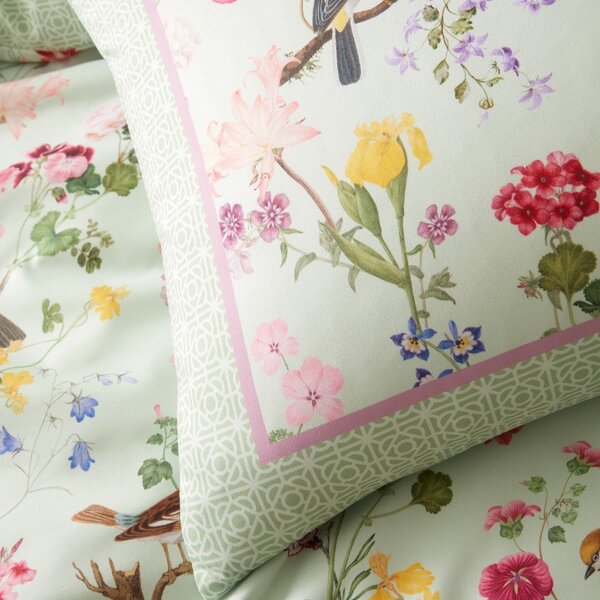 Zielona pościel dwuosobowa 3-częściowa 230x220 cm Birds In Bloom – RHS