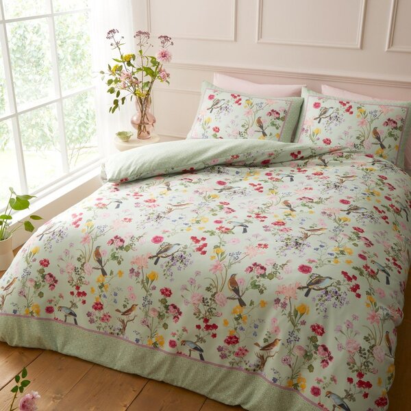 Zielona pościel dwuosobowa 3-częściowa 230x220 cm Birds In Bloom – RHS
