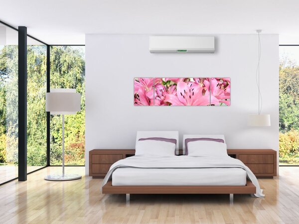 Obraz - Różowe lilie (170x50 cm)