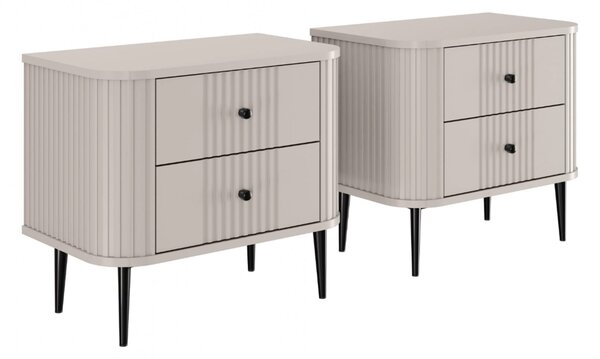 Zestaw szafek nocnych Vesper 56 cm - kaszmir / czarne nogi