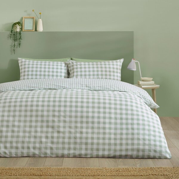 Zielona pościel jednoosobowa 135x200 cm Bamford Gingham Check – Catherine Lansfield