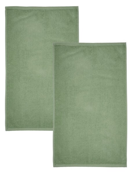 Zielone bawełniane ręczniki kąpielowe szybkoschnące frotte zestaw 2 szt. 90x140 cm Quick Dry – Catherine Lansfield