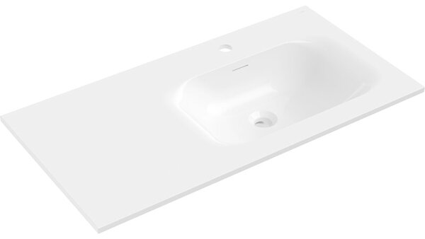 Mexen Vela umywalka wpuszczana w blat prawa 91 x 46,5 cm, biała połysk - 25239000P