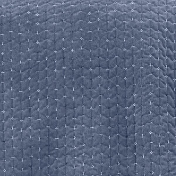 Niebieska aksamitna narzuta pikowana 240x260 cm Attica Velvet – Bianca