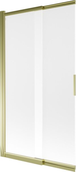 Mexen Fox parawan nawannowy 2-skrzydłowy przesuwny 100 x 150 cm, szron, złoty - 891-100-002-50-30