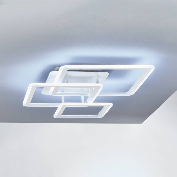 FISCHER & HONSEL Lampa sufitowa Gelder, możliwość ściemniania, biały / opal, salon / jadalnia, metal, nowoczesny