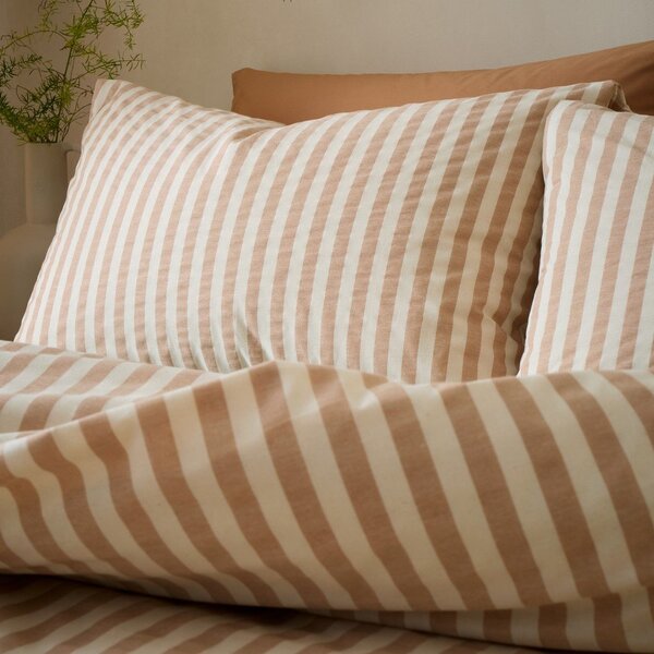 Pomarańczowa pościel jednoosobowa 135x200 cm Cotton Rich Woven Stripe – Pineapple Elephant