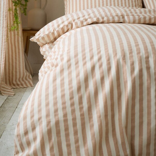 Pomarańczowa pościel jednoosobowa 135x200 cm Cotton Rich Woven Stripe – Pineapple Elephant