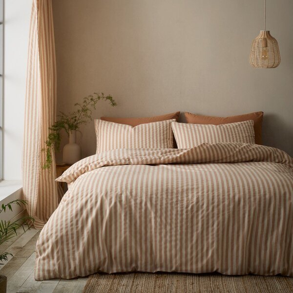 Pomarańczowa pościel jednoosobowa 135x200 cm Cotton Rich Woven Stripe – Pineapple Elephant