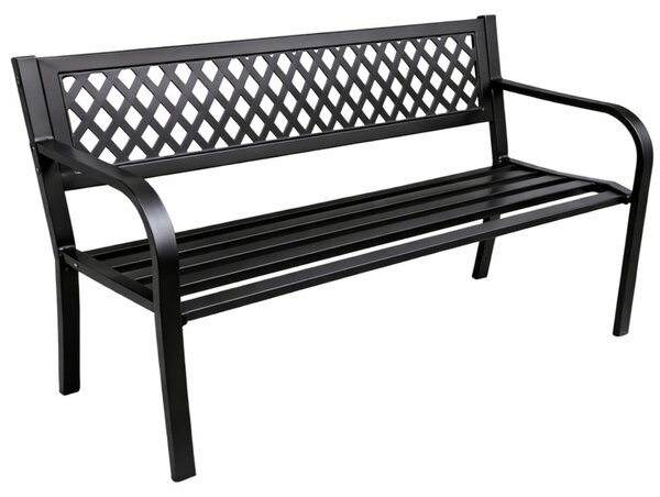 Ławka ogrodowa Park Terrace Garden Metal 2-osobowa czarna 120 cm