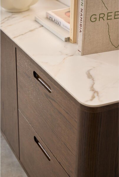 Kredens Southampton 160 cm, dąb dymiony i blat ceramiczny (24618)