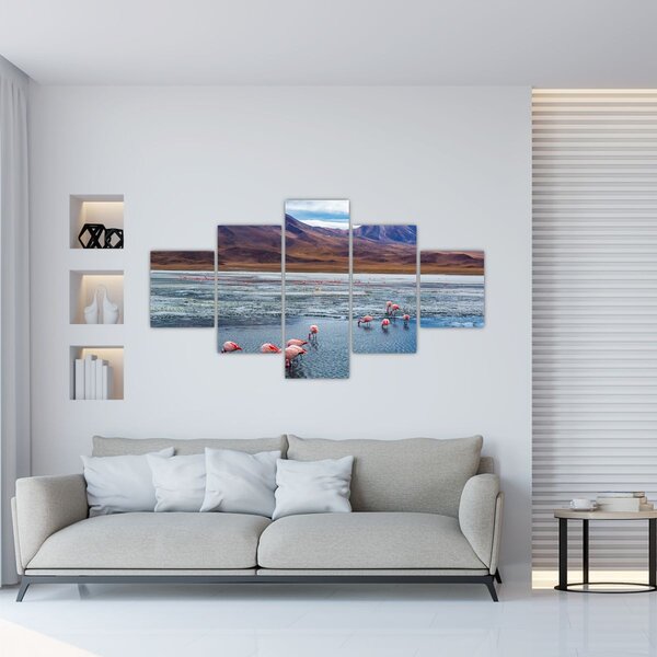 Obraz - Flamingi (125x70 cm)