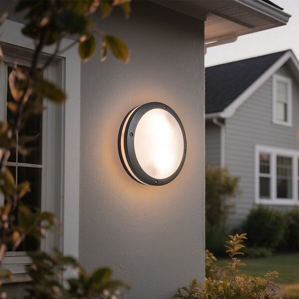 Lampa ścienna i sufitowa ciemnoszara 2-punktowa IP54 - Glow