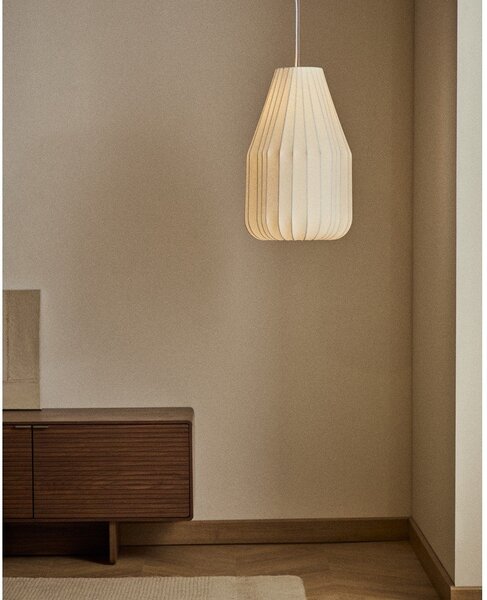 Biała lampa sufitowa z tekstylnym kloszem ø 30 cm Somar – Kave Home
