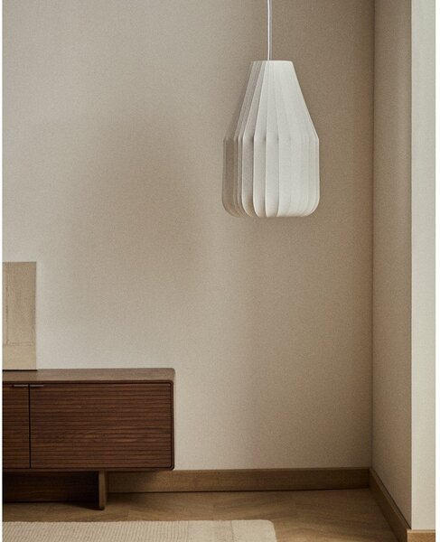 Biała lampa sufitowa z tekstylnym kloszem ø 30 cm Somar – Kave Home