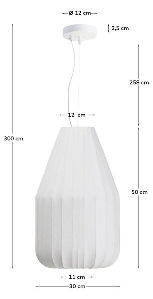 Biała lampa sufitowa z tekstylnym kloszem ø 30 cm Somar – Kave Home