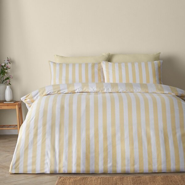 Żółta pościel jednoosobowa 135x200 cm Cove Stripe – Catherine Lansfield