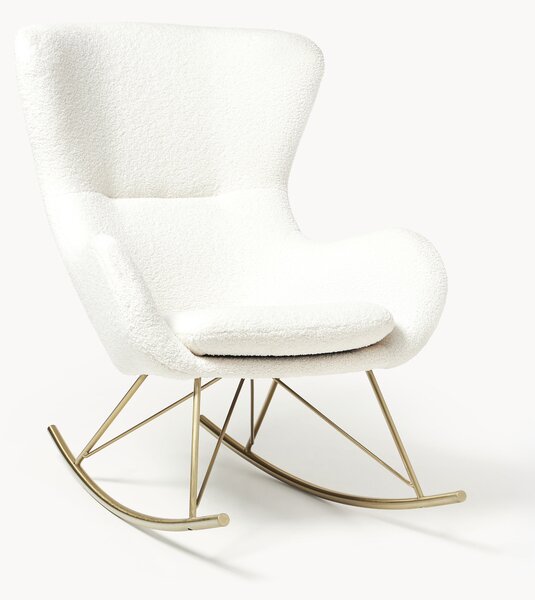 Fotel bujany Teddy z metalowymi nogami Wing
