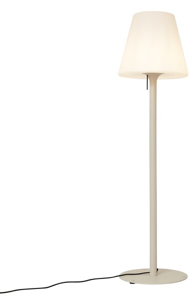Zewnetrzna Nowoczesna lampa podłogowa zewnętrzna beżowa z białym kloszem IP44 - Big Virginia Oswietlenie zewnetrzne