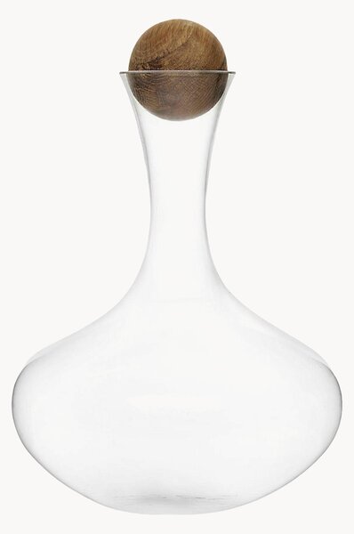 Dekanter ze szkła dmuchanego z drewnianą pokrywką Eden, 2 l