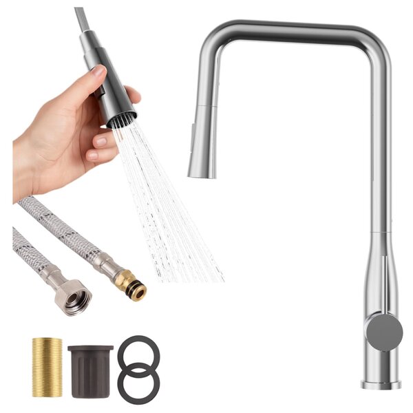 Granitan - Bateria kuchenna - Kran kuchenny wys. 46 cm - Bateria zlewozmywakowa chrom - VECTOR