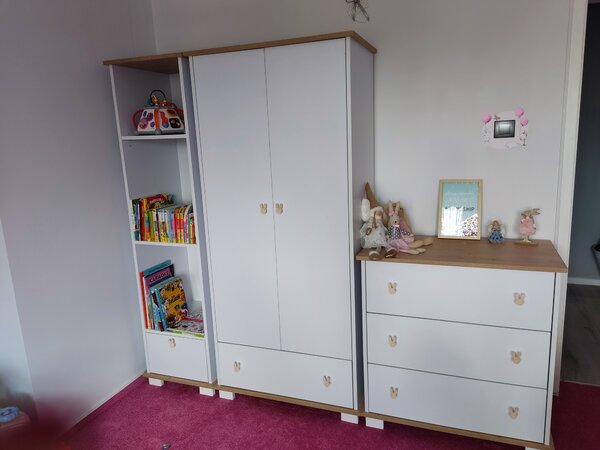 Zestaw mebli dziecięcych KRÓLICZEK 3 el. - Wybór koloru - Komoda, Szafa, Regał