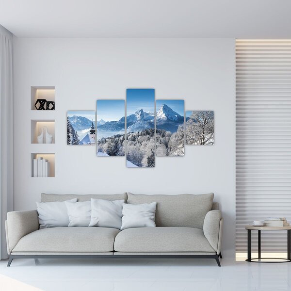 Obraz - Zaśnieżony krajobraz (125x70 cm)