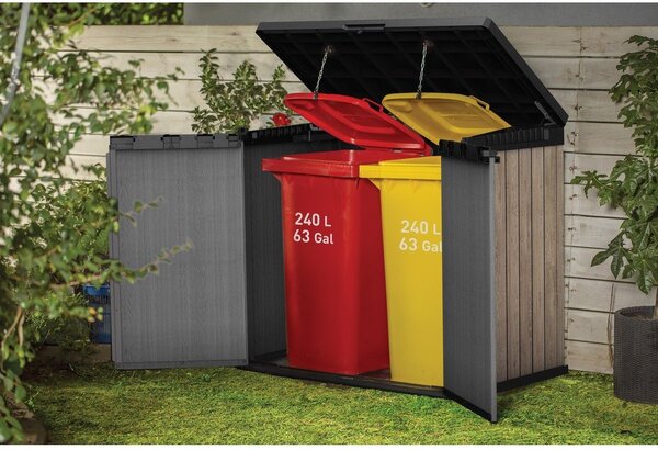 Brązowa plastikowa skrzynia ogrodowa Deco – Keter