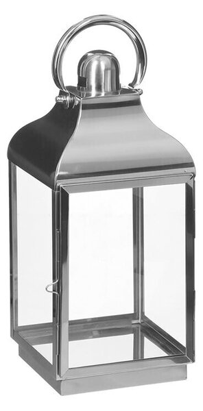 Lampion dekoracyjny szklany INOX, 3 sztuki w komplecie