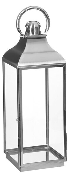 Lampion dekoracyjny szklany INOX, 3 sztuki w komplecie