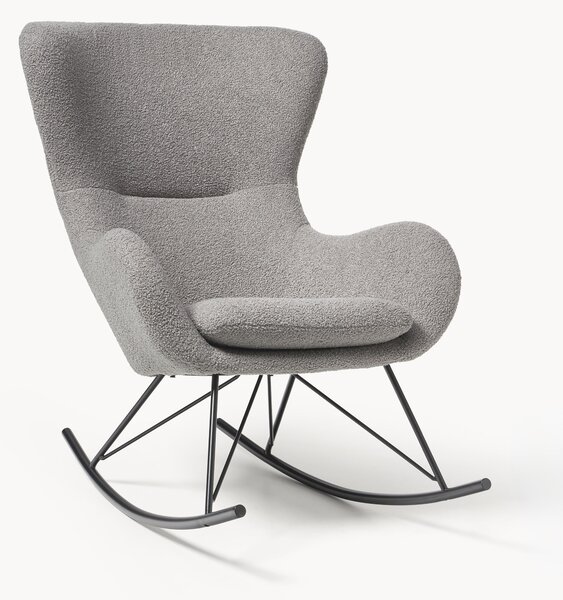 Fotel bujany Teddy z metalowymi nogami Wing