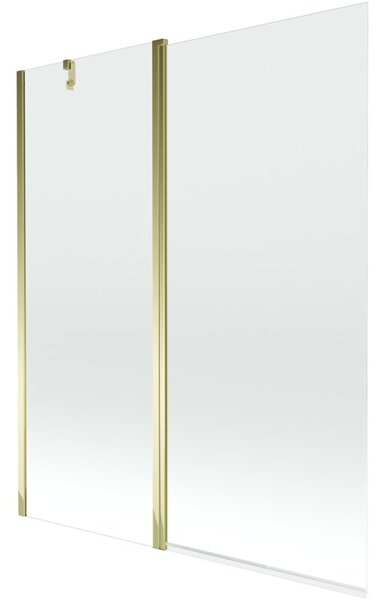 Mexen Flip parawan nawannowy 2-skrzydłowy 140 x 150 cm, transparent, złoty - 894-140-101-50-00