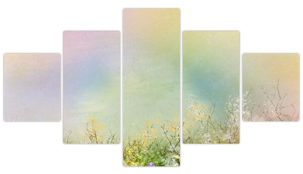 Obraz - Malowana łąka 2 (125x70 cm)