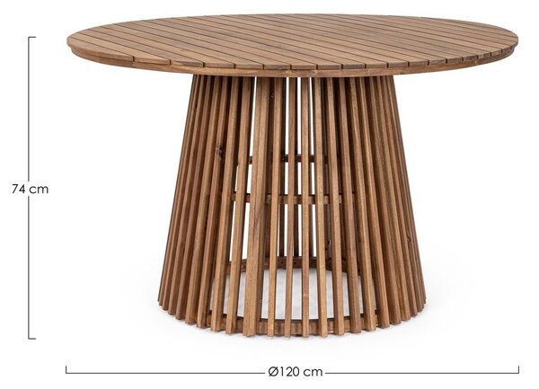 Okrągły stół ogrodowy z litego drewna akacjowego ø 120 cm Rodano – Bizzotto