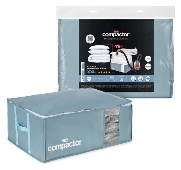 Plastikowy pojemnik próżniowy do przechowywania ubrań 65x45x27 cm Blue Edition – Compactor