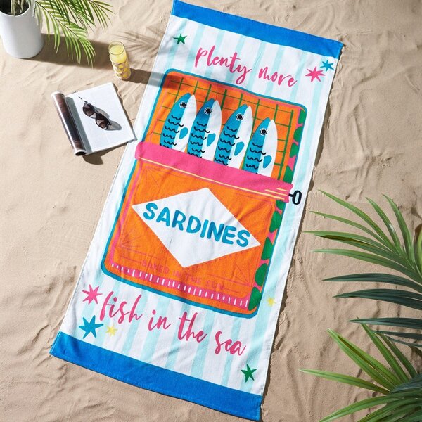 Bawełniany ręcznik plażowy 76x160 cm Sardines – Catherine Lansfield