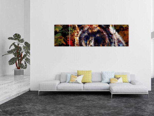 Obraz - Niedźwiedź, malarstwo (170x50 cm)