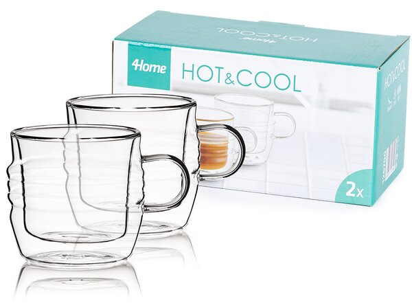 4Home Szklanka termiczna Stripe Hot&Cool 250 ml, 2 szt