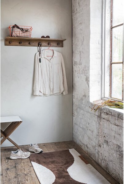 Brązowy wieszak ścienny z litego drewna dębowego z półką 90 cm Showcase – Mette Ditmer Denmark