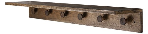 Brązowy wieszak ścienny z litego drewna dębowego z półką 90 cm Showcase – Mette Ditmer Denmark