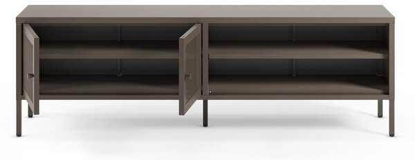 Szara metalowa szafka pod TV 160x50x35 cm Fayna – Marckeric