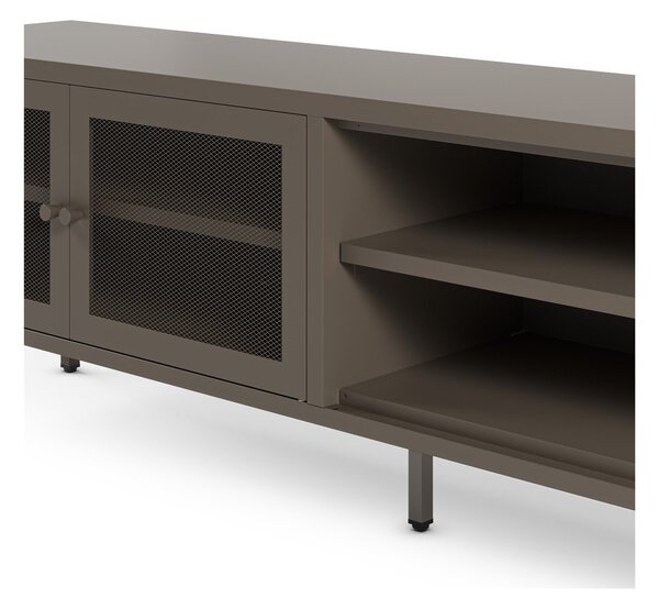 Szara metalowa szafka pod TV 160x50x35 cm Fayna – Marckeric