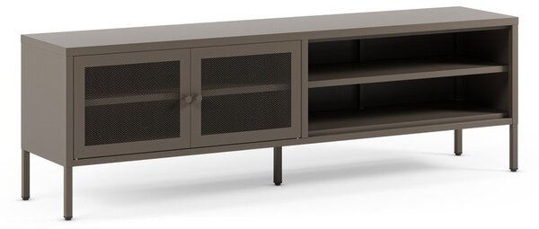 Szara metalowa szafka pod TV 160x50x35 cm Fayna – Marckeric