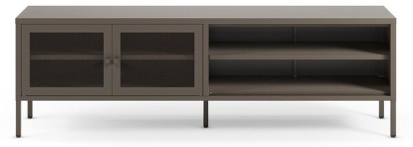 Szara metalowa szafka pod TV 160x50x35 cm Fayna – Marckeric