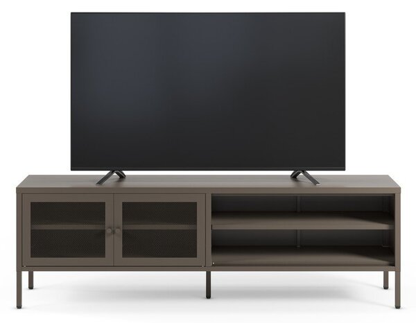 Szara metalowa szafka pod TV 160x50x35 cm Fayna – Marckeric